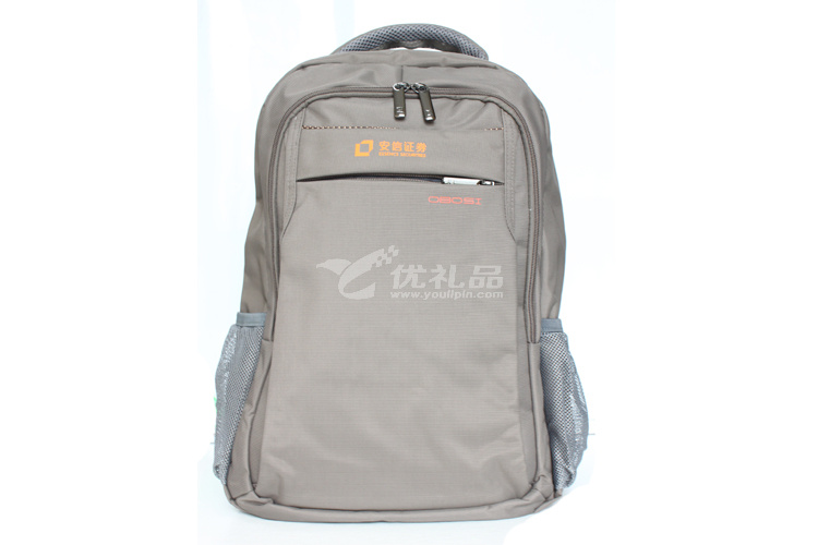 进口防水尼龙雙肩包 暗纹 正面带拉链 （浅灰色、黑色）