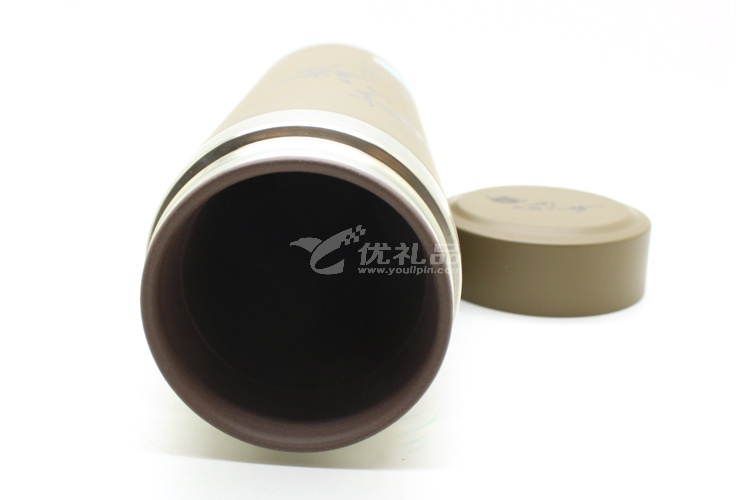 高档紫砂水杯380ml不锈钢真空保溫杯定制办公杯可印LOGO_5