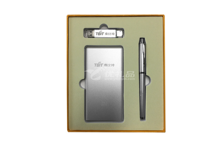 时尚商务礼品5000mah移动电源8GBS手机两用U盘商务笔套装定制_2