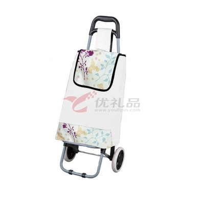 时尚牛津布拼色可折叠式购物车