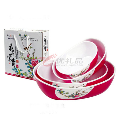 椭圆形粉红果盘