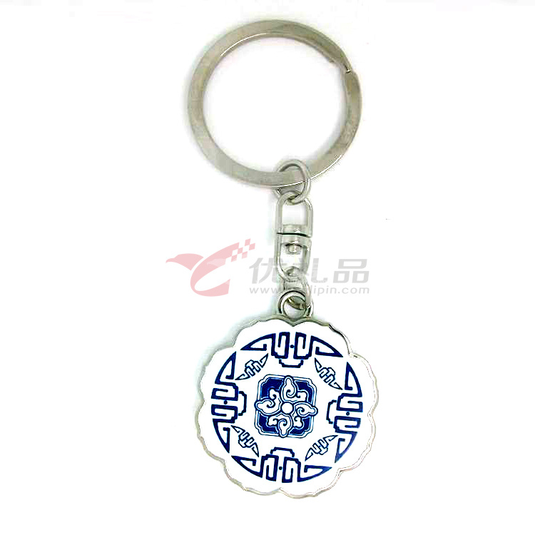中国风青花福钥匙扣创意钥匙链 中国风青花福钥匙扣创意钥匙链