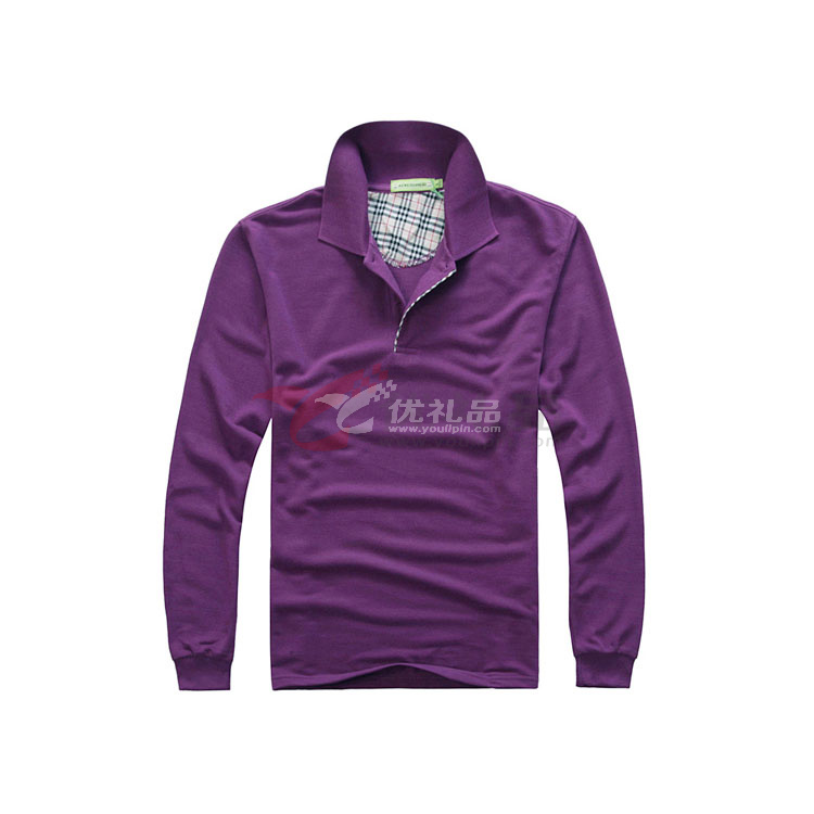 260g精梳全棉长袖翻领文化衫/polo衫定制