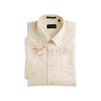 45支全棉男款纯色短袖衬衫定制 