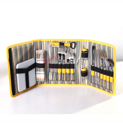 双色提花 折叠四人份野餐夹 野餐包