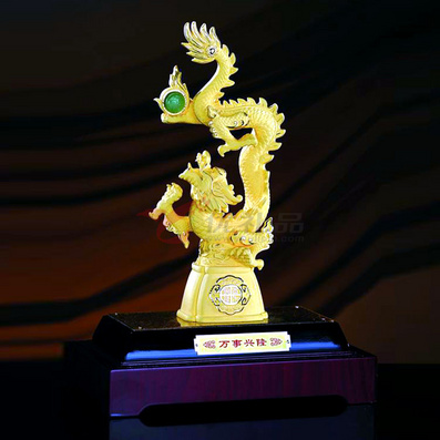 绒沙金工艺品2012龙年万事兴隆（小号）