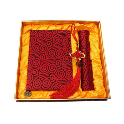 丝绸胶装笔记本鼠标垫套装