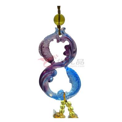 福源琉璃 车挂件车挂饰 高档汽车内饰用品 礼品 鱼越龙门