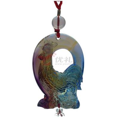 福源琉璃 车挂件车挂饰 高档汽车内饰用品 礼品 公鸡报晓