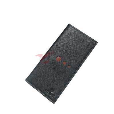 黑色头层摔纹皮钱包定制