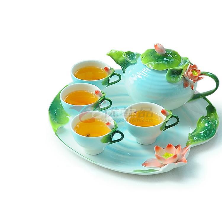 荷花茶具套装