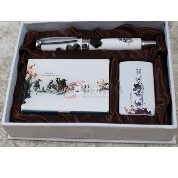 泼墨青花瓷陶瓷钢笔签字笔套装