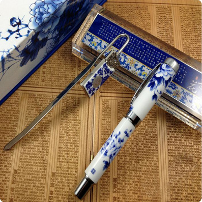 中国古典礼品|青花瓷笔套装|青花瓷镇尺|书签|新品上市