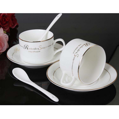 创意欧式陶瓷骨瓷咖啡杯套装 配咖啡碟咖啡勺定制