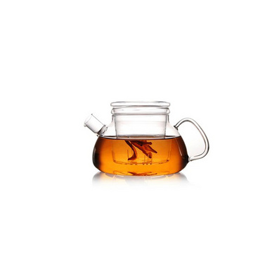 短嘴平盖壶玻璃茶具耐热玻璃花茶壶沏茶壶定制