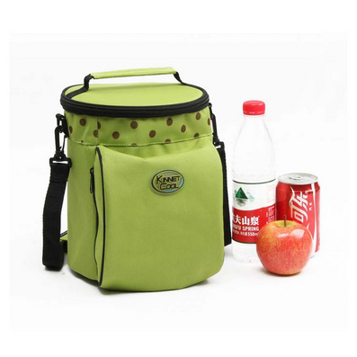 保鲜包保温包 便当包小号圆桶绿色波点 保温袋定制