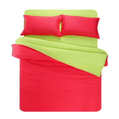 活性素色双拼四件套 砖红绿/墨绿玉