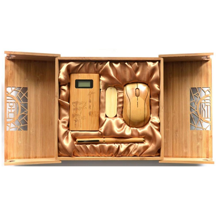 原生态竹子礼品U盘商务礼品套装 竹木移动电源套装 