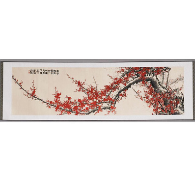 立体织锦画《红梅争春》 中国丝绸画  商务外事礼品