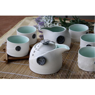 雪花釉茶具 窑变玉雪玲珑茶具 高档珍珠礼品套装