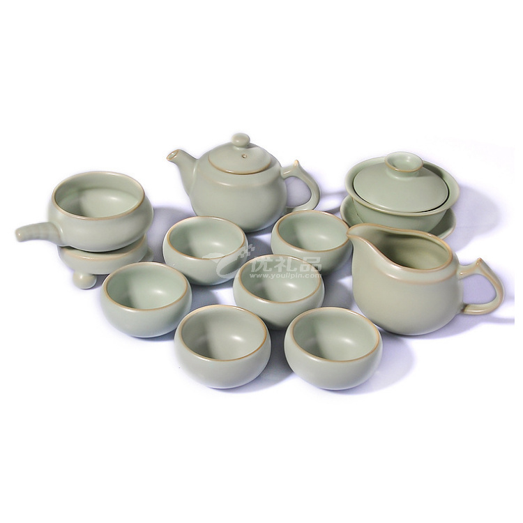 汝窑茶具套装正品仿宋开片汝瓷整套陶瓷功夫泡茶器茶壶海杯滤网 汝窑茶具套装正品仿宋开片汝瓷整套陶瓷功夫泡茶器茶壶海杯滤网