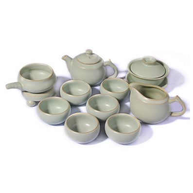 汝窑茶具套装正品仿宋开片汝瓷整套陶瓷功夫泡茶器茶壶海杯滤网