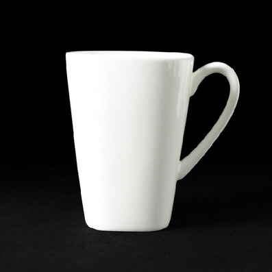 纯白骨瓷大方杯 奶杯马克杯