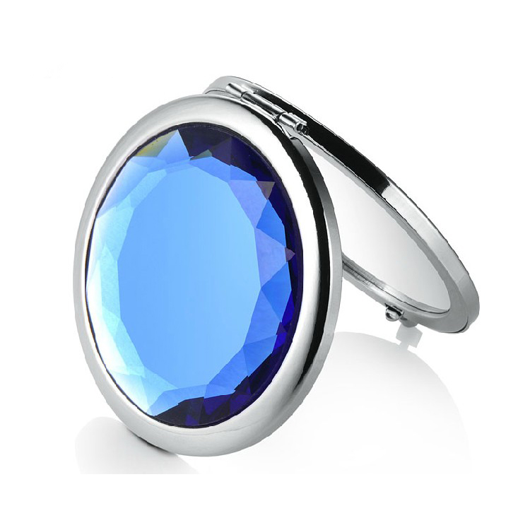 水晶玻璃化妆镜便携折叠随身双面镜子定制