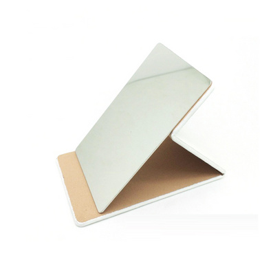 折叠化妆镜 便携方镜 不锈钢 pu镜子 定制