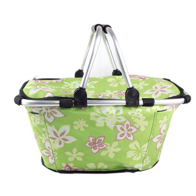 双提手带盖折叠购物篮 环保篮 促销礼品 折叠篮 购物篮定制