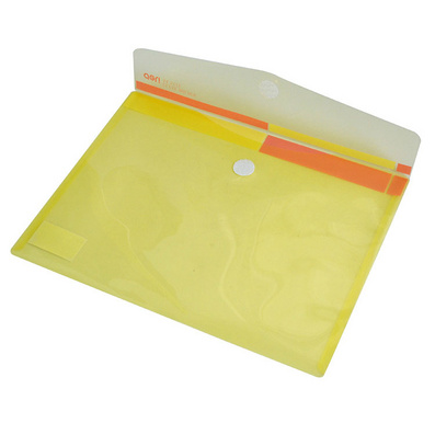 得力按扣文件袋 办公用品透明A4纽扣袋