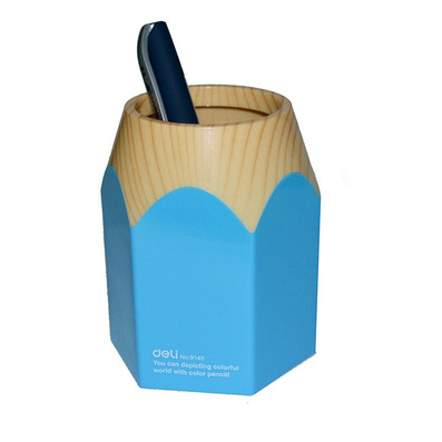 得力塑料笔筒 时尚简约 韩国可爱大铅笔头笔座