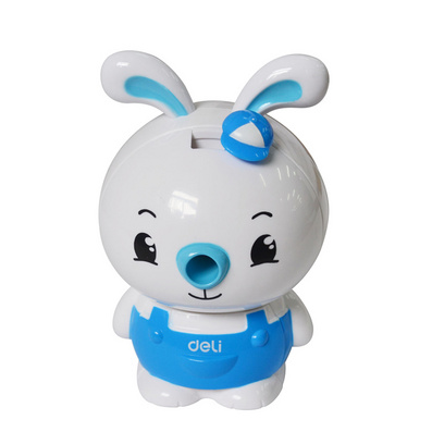 得力可爱兔兔削笔器刀 创意文具手摇卷笔刀定制