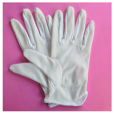 精品CVC背筋防滑手套 纯棉三筋点珠礼仪手套定制