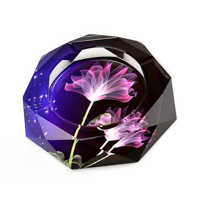 新款紫色薰衣草水晶烟灰缸定制