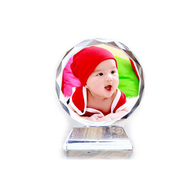 （彩印logo） 供应多彩图案水晶摆件礼品定制