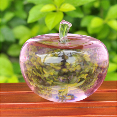 水晶苹果  刻字 时尚摆件 定制