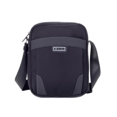 商务时尚男士单肩包 黑/灰两色单肩包定制