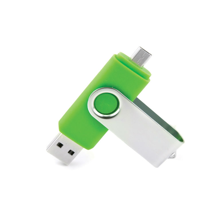 手机电脑两用u盘 双插头个性创意不锈钢旋转u盘