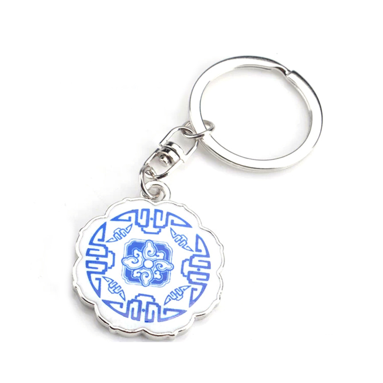 中国风青花福钥匙扣创意钥匙链 中国风青花福钥匙扣创意钥匙链