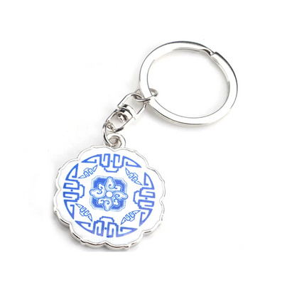 中国风青花福钥匙扣创意钥匙链