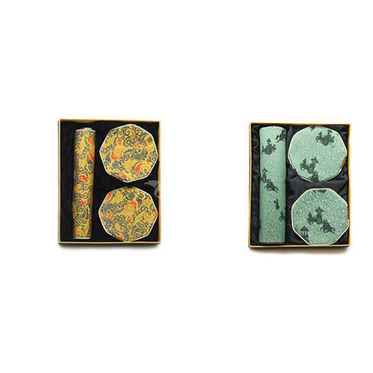 云锦鼠标垫 杯垫套装定制