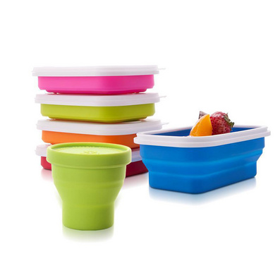 Stylor/法国花色迷你折叠饭盒+杯子组合套装定制