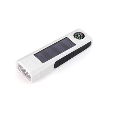 太阳能手电筒5LED灯带指南针照明灯太阳能灯户外手电