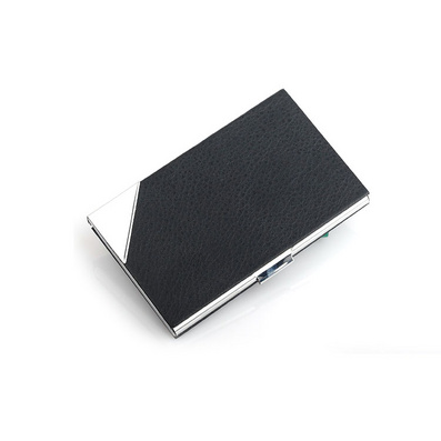 时尚商务新款男女名片盒 黑色高档PU皮革包裹气质名片夹