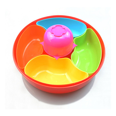 缤纷果盘 密封分格彩色塑料果盒干果盒糖果盒果篮果盆定制