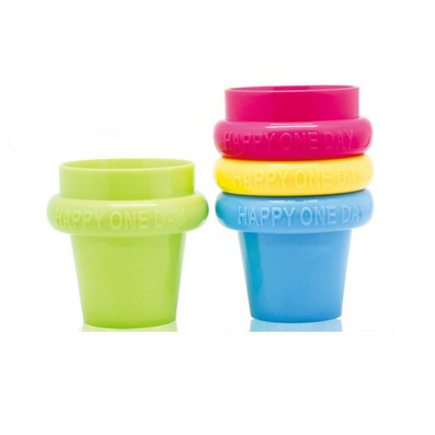 创意开心连环杯水杯 4个杯子连环叠放 广告促销礼品