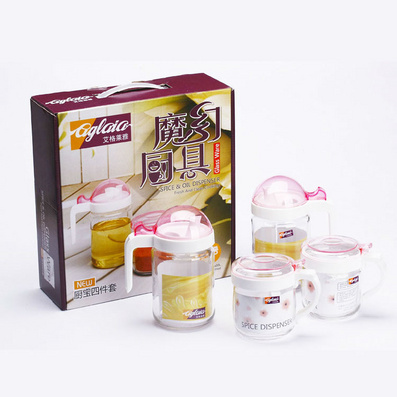 魔幻厨具四件套玻璃防漏油壶调味瓶酱油瓶