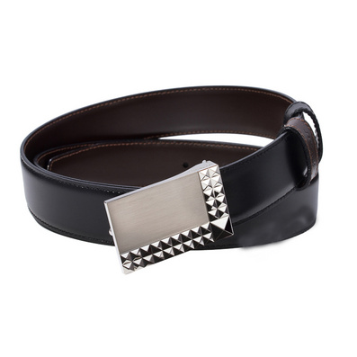 STDupont都彭牛皮男平滑扣 真皮牛皮男士皮带腰带定制