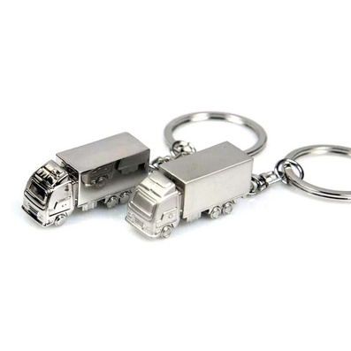 实心立体大货车集装箱卡车金属汽车模型钥匙扣钥匙链可定LOGO